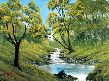 bubbling stream Bob Ross freehand landscapes Oil Paintings